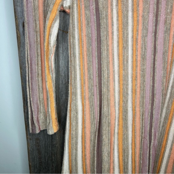 Moth Anthropologie Nora Swing Striped Midi Sweater Dress Wool Alpaca Blush Small - Picture 4 of 14